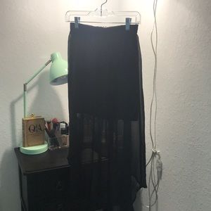 High-Low Black Skirt